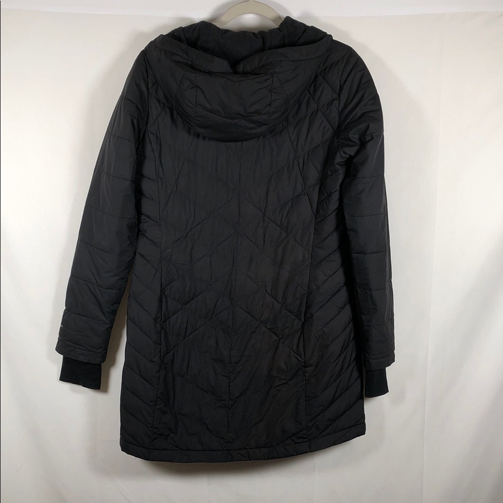 Columbia Women's Long Black Quilted Hooded Puffer Coat - Picture 6 of 8